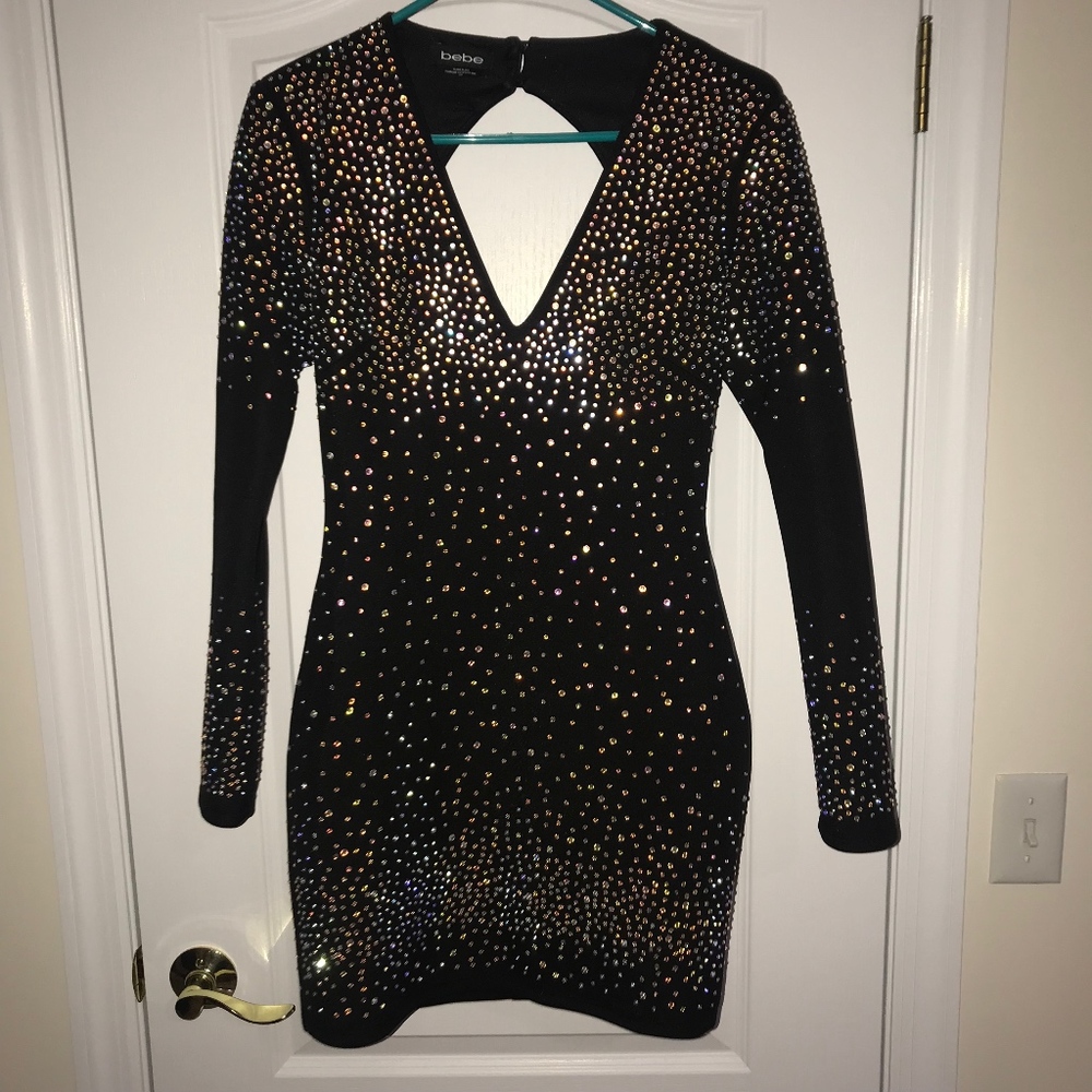 Black Sparkle Bebe Dress